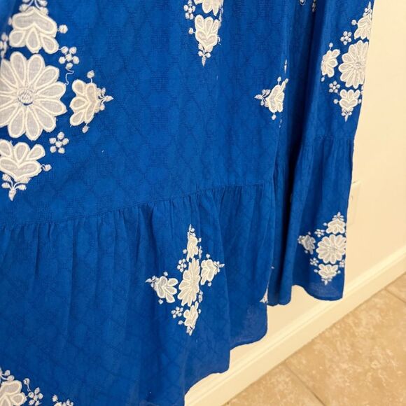Sundance Embroidered Blue Maxie Dress size Small - Picture 3 of 8